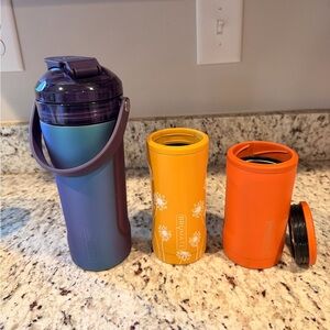 BrüMate Trio: Purple, Yellow, and Orange Tumblers